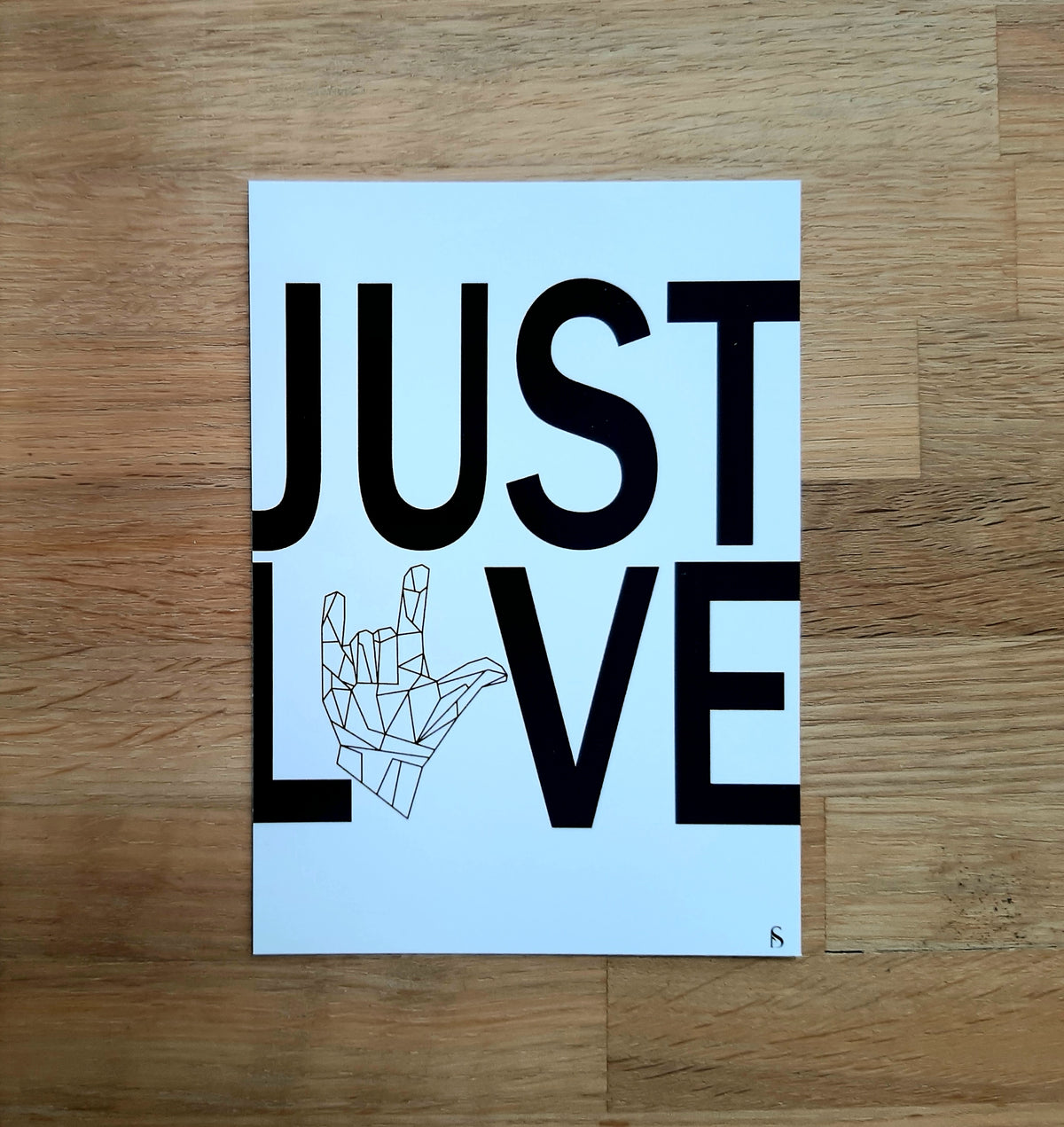 Signe Just Carte en Langue des Signes, Just love – DESIGNES