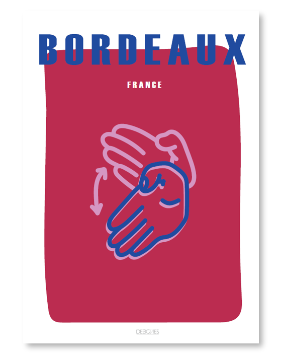 Affiche du signe en langue des signes française de la ville de Bordeaux