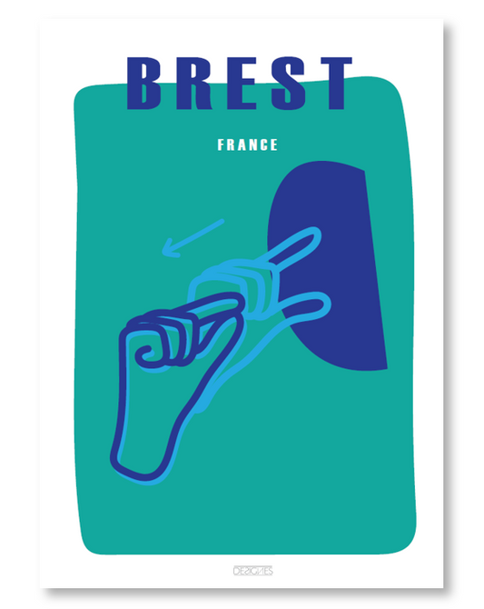 Affiche du signe en langue des signes française de la ville de Brest