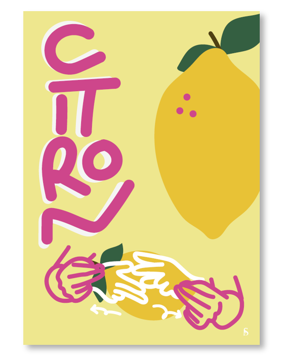 Affiche en langue des signes française du mot citron