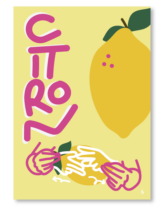 Affiche en langue des signes française du mot citron