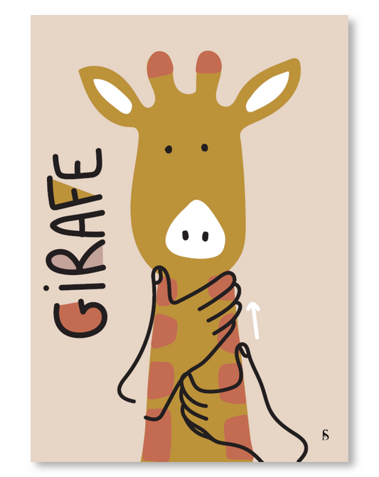 Affiche en langue des signes française du mot girafe