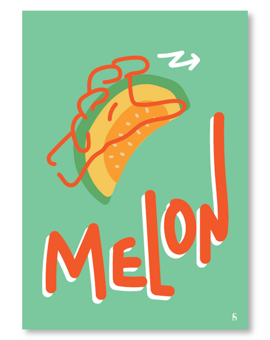 Affiche en langue des signes française du mot melon