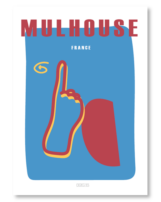 Affiche du signe en langue des signes française de la ville de Mulhouse