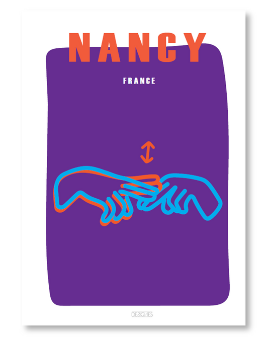 Affiche du signe en langue des signes française de la ville de Nancy