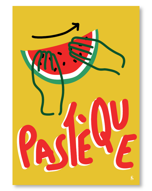 Affiche en langue des signes française du mot pastèque