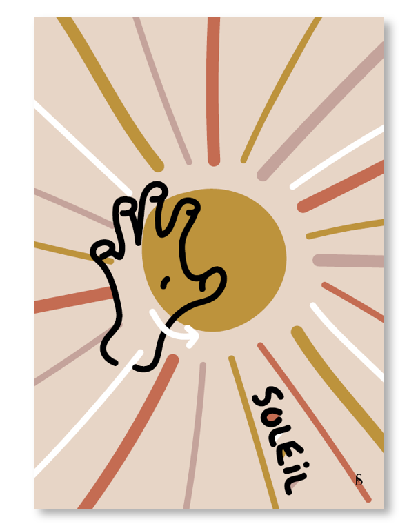 Affiche en langue des signes française du mot soleil