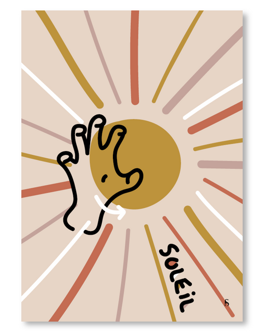 Affiche en langue des signes française du mot soleil