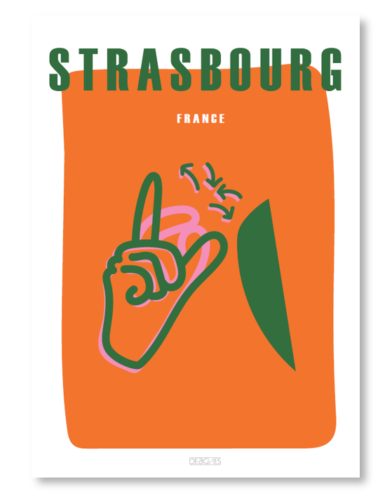 Affiche du signe en langue des signes française de la ville de Strasbourg