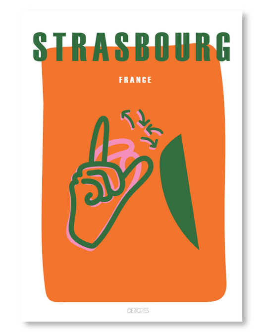 Affiche du signe en langue des signes française de la ville de Strasbourg