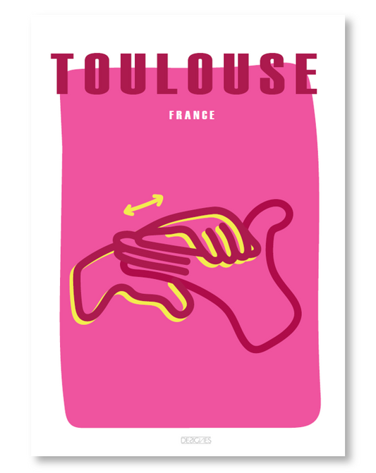 Affiche du signe en langue des signes française de la ville de Toulouse